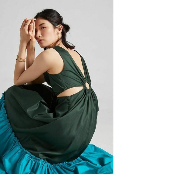 Anthropologie Flounced Cut-Out Maxi Dress - Picture 3 of 5